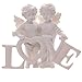 GIFT BRIT Giftbrit Sweet Angel Cherub Couple Holding Love Letters For Various Occasions Love Sculpture Home Decoration Collectible (White)