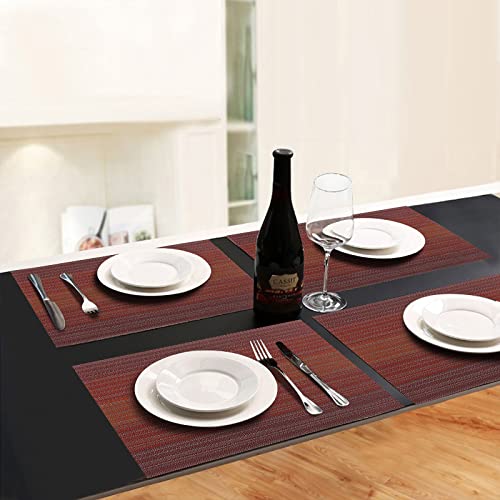 Pauwer Placemats Set of 4 Woven Placemats for Dining Table Indoor