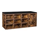 VASAGLE Shoe Bench, Storage Bench with Cupboard and
