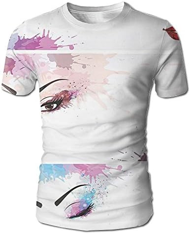 Edgar John Artistic Women in Abstract Decor Backdrop Grunge Colors Art Print Men's Short Sleeve Tshirt L