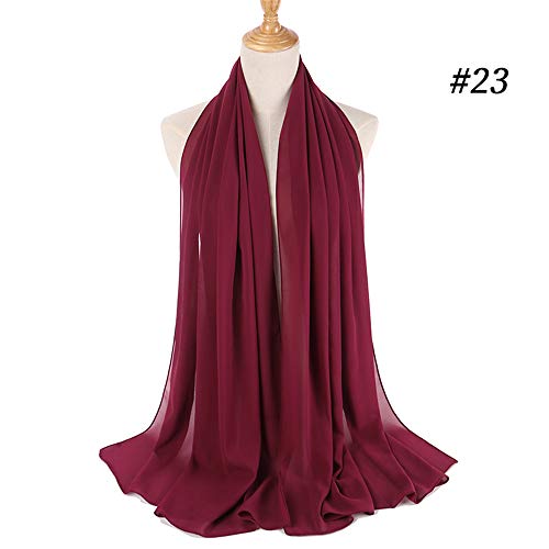 Scarf For Women KIKOY Super Soft Plain Bubble Chiffon Scarf Hijab Wrap Printe Shawls Headband Muslim Hijabs