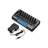 RayHom 8 Bay Smart LCD AA, AAA Ni-MH Ni-Cd Battery Charger