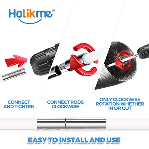 Holikme 40 Feet Dryer Vent Cleaner Kit Flexible Lint Brush with Drill