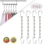 Magicool 4 Pack Metal Wonder Magic Cascading Hanger Space Saving Hangers Closet Organizers Suit for Shirt Pant Bra Clothes Hangers Space Saving