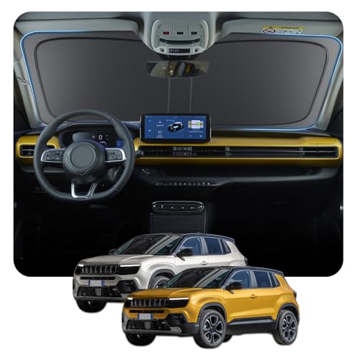 [Upgrade] BSTW Folding Sun Shade for Jeep Avenger SUV Hybrid EV 2023 2024 2025 2026 Windscreen Cover with UV Protection and Thermal Sun Visor Avenger Accessories