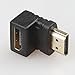 RELPER-LiNESO 4PCS HDMI Right Angle Connectors Adapters 2X 90 Degree connectors and Two 2X 270 Degree Connectors for HDTV HDCP 3D&4K (4X HDMI M/F Angle Adapter)