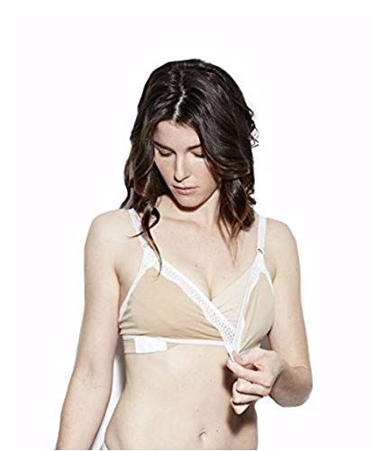 The Dairy Fairy Arden- All-in-One Nursing and Hands-Free Pumping Bra, Nude, X-Large