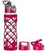 Swig Savvy Sports Leakproof Wide Mouth Glass Water Bottle with Straw and Silicone Sleeve, 25 Ounces, Pink