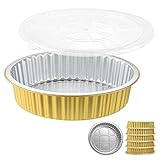 MESTAEK 10" Sturdy Foil Pans + Snap-On Lids