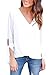 Dokotoo Womens Casual Ladies Chiffon Blouses and Tops for Work White Small