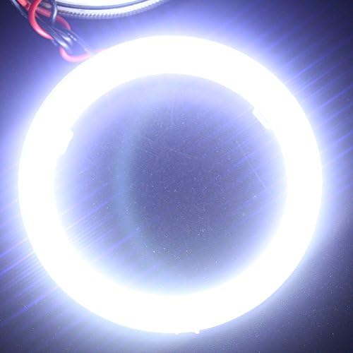 EverBrightt 1-Pair White 80MM 63SMD COB LED Angel Eyes Halo Ring Bulb Daytime Running Light With Shell and Resistors