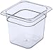 Carlisle FoodService Products Storplus Food Pan, Food Storage Container with Spoonable Corners for Catering, Buffets, Restaurants, Polycarbonate (Pc), 1/6 Size 6 Inches Deep, Clear