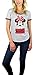 Disney Womens Mickey Mouse Burnout Ringer Tee (Medium, Minnie Heather Grey)