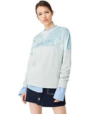 Mango Women's Velvet Panel Sweatshirt