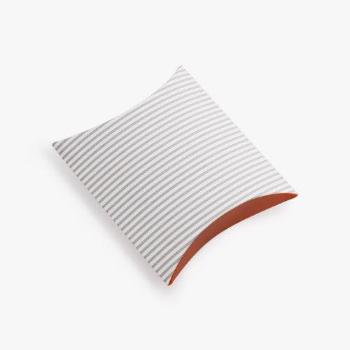 DECOLUV Pillow Gift Boxes - Set of 5 Decorative Treats Boxes, Cookies, Candy and Soaps Gift Boxes for Christmas, Birthdays, Holidays, Weddings, Etc (4.33 x 4.72 x 1.18 Inches, Gray Stripes)
