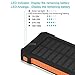 FLOUREON 10,000mAh Solar Power Bank Portable Solar Phone Charger with LED Flashlight Dual 2.1A USB Max Waterproof Portable Cell Phone Power Bank (Orange)