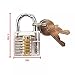 GOOTRADES Crystal Professional Visible Cutaway of Padlocks Lock for Locksmith Lock Training Trainer with 2 keys (White)