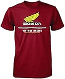 Honda Men's Vintage Racing Short-Sleeve Shirts,X-Large,Red
