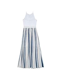 Amy Byer Maxi vestido de encaje con detalle de cuello alto para niñas