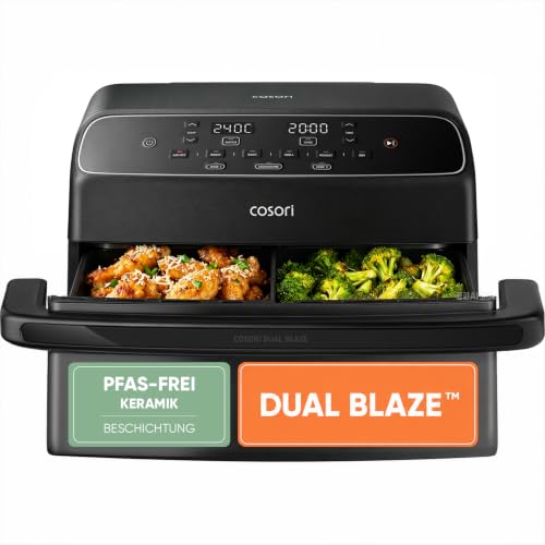 Cosori Airfryer, Neue Generation 2026, Dual Blaze Twinfry Compact, NTC Tech