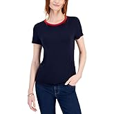 Tommy Hilfiger Women's Side-Cinch Short-Sleeve T-Shirt (Sky Captain, X-Large)