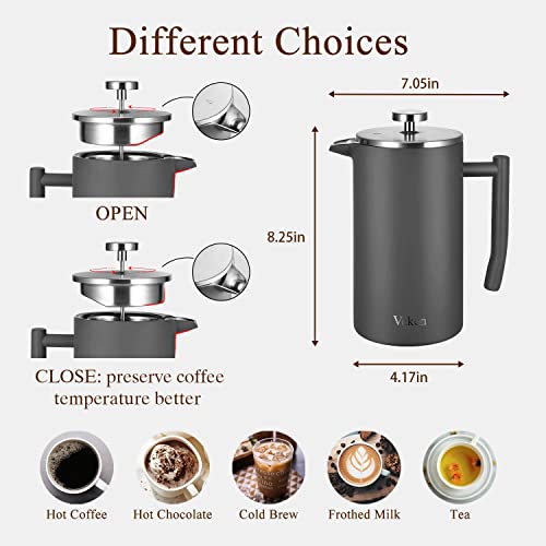 Veken 【Look for a New French Press French Press Coffee Tea Maker 34oz