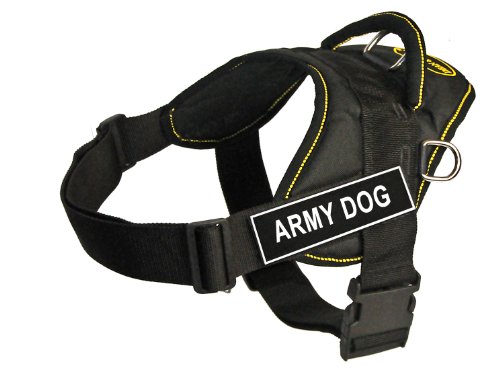 Dean & Tyler Fun Works 18-Inch to 22-Inch Pet Harness, Army Dog, XX-Small, Blac…