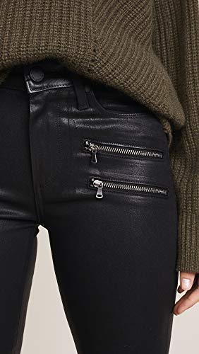 PAIGE Women's High Rise Edgemont Jeans, Black Fog Luxe Coating, 27