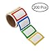 PAPRMA Name Tag Stickers, 200Pcs Colorful Plain Name Stickers, 3 1/2