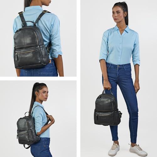STILORD 'Berry' Women's Genuine Leather Fashion Small Shoulder Bag Soft Leather Travel Backpack for Travel, Shopping, Office, 13 Inches