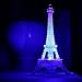 Colorful Eiffel Tower Nightlight Desk Bedroom Decoration LED Lamp Paris Fashion Style Acrylic Birthday Gift (White)
