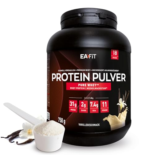 Protein Pulver Vanille 750g - Whey Protein Isolat - Muskelaufbau & Kraft