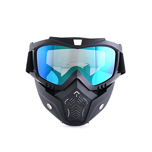 Motorcycle goggles retro style mask detachable sunglass…