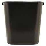 Rubbermaid Commercial 295600 BLA/DM Rubbermaid 295600BK Deskside Plastic Wastebasket, Rectangular, 7 gal, Black 7 gallon