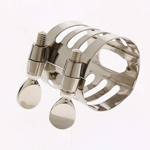 Durable DIY Metal Mouthpiece Clamp Ligature Clip for Alto Saxophone Sax Replacement Part - Nickel, as described - Thumbnail 7