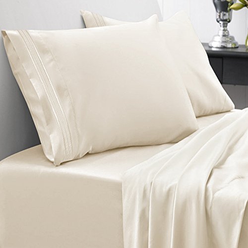 Sweet Home Collection 1800 Thread Count 21 inch Extra DEEP Pocket Sheet Soft Eg…