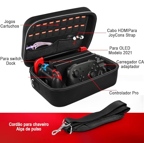 Case para Switch Oled, Case para Switch, Mochila de Armazenamento Compatível com Nintendo Switch