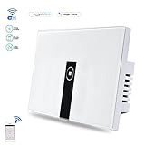 BENLINK Smart Switches Compatible With Alexa Timing Function with Smartphone Compatible with Amazon Alexa and Google Home Glass Panel Light Switches 1 Gang 1 Way