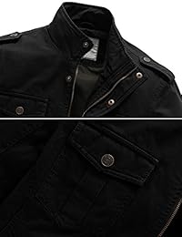 WenVen Campera militar de algodón informal para hombre