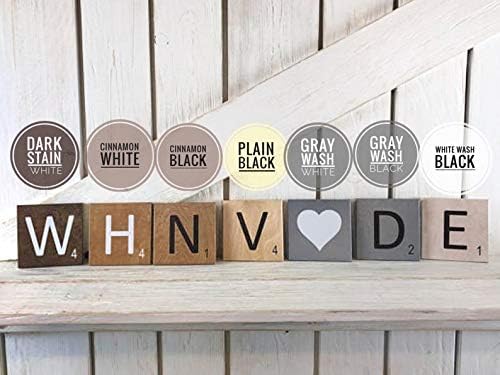 Derles wood 7 inch Scrabble tile wall art, Scrabble letters, big scrabble tiles, scrabble art, family room wall decor