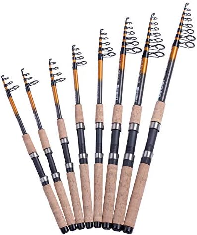 Fairiland Telescopic Fishing Rod, 6'/1.82M 30 Ton Carbon Fiber 4 Length Retractable Spinning Fishing Pole for Freshwater Saltwater Travel Surf Bass Boat Fishing