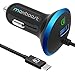 Maxboost Quick Charge 3.0 36W Dual USB Car Charger Compatible with Type C Phone Galaxy S20 Ultra/S10/S10e/S9, Note 10, SmartUSB for iPhone 11 Pro Max/XS/XS Max/XR/X/8/SE/Plus, Air 2/Mini, Pixel,LG,HTC