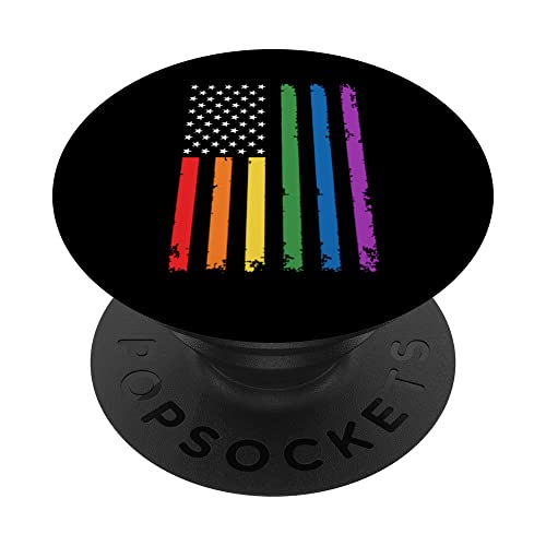 American LGBTQ+ Pride Rainbow Flag LGBT Gay Movement PopSockets Swappable PopGr…