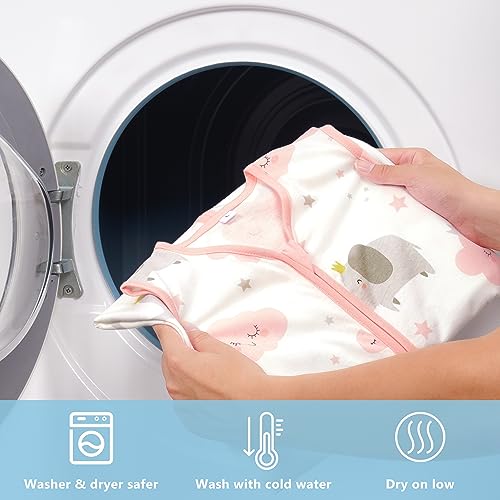 Ely's & Co. 100% Cotton Baby Wearable Sleep Sack 2-Pack - Safe Sleeveless Blanket Alternative (6-12 Months)