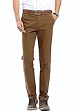 FLY HAWK Mens Slim Fit Flat Front Casual Twill Pants 100% Cotton Work Tapered Pants, 21 Colors, Size 29-40