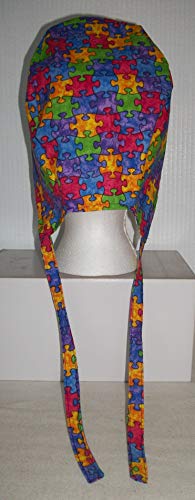 Scrub Hat Jigsaw Puzzle Cotton Nurse Cap Tie Back Doctor ER Do-Rag Skull - Thumbnail 2