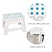 Dporticus 8 Inch Super Strong Folding Step Stool with Handle 300 LB Capacity for Adults, Toddlers and Kids, Kitchen, Garden, Bathroom White