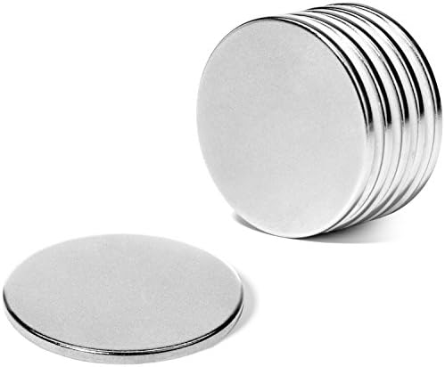 5 Super Strong Neodymium Rare Earth N45 Disc Magnets, 1.26"D x 0.08"H | Triple Nickel Coated for Home, Crafts, Therapy, Classroom, Industrial Applications &amp; More by Hold True Magnets