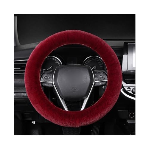Photo 1 of Ziciner Fuzzy Steering Wheel Cover, 15 inch Soft Wool Fur Steering Wheel Protector, Fluffy Wheel Covers for Winter Warm, Car Interior Decoration Accessories for Women Men (Wine Red)
