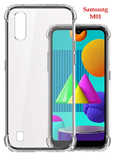 Jkobi Silicon Flexible Shockproof Corner TPU Back Case Cover for Samsung Galaxy M01 -Transparent